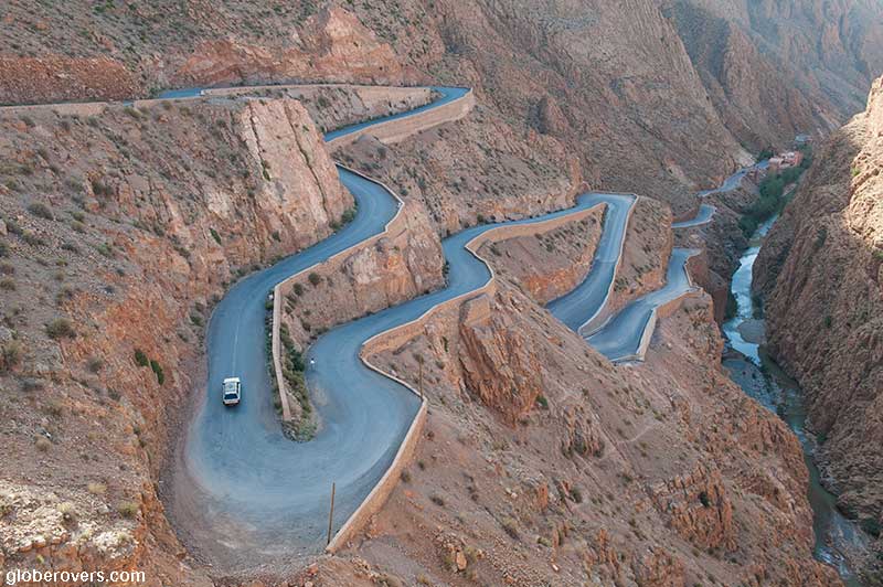 Winding road just north of village of Dadès Gorges, Morocco