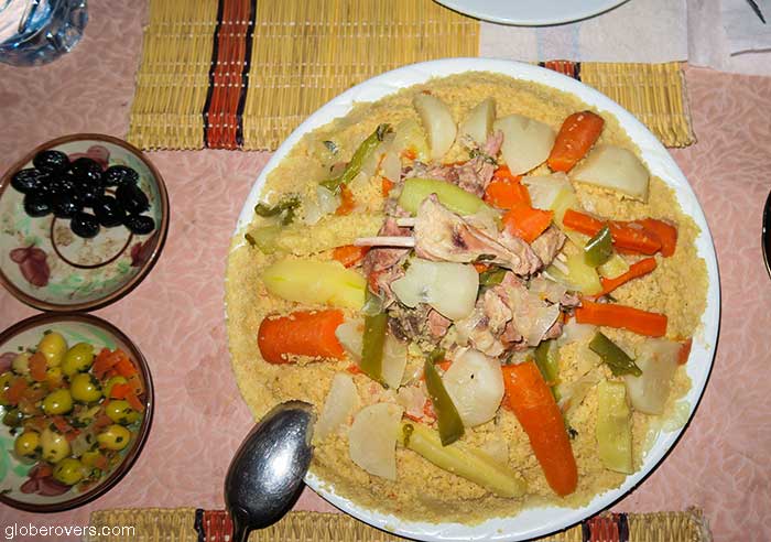 Moroccan food at Auberge Amazigh, Tamtetoucht, Morocco