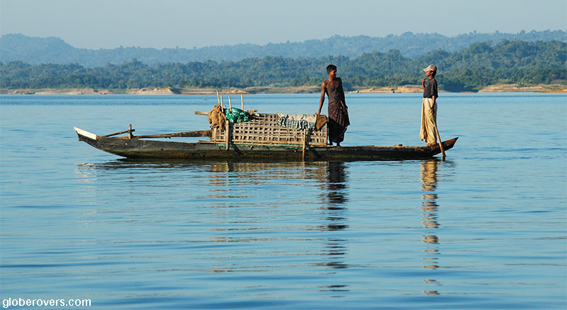 Boat on the waterways of the Chittagong Hill Tracts, Bangladesh