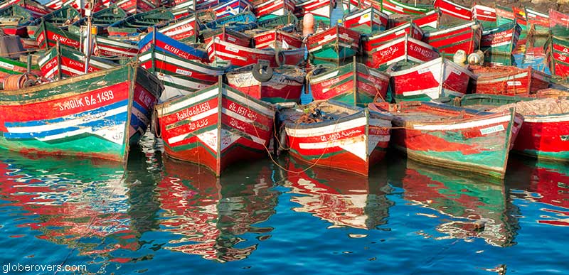 Boats in the harbour of El Jadida, Morocco