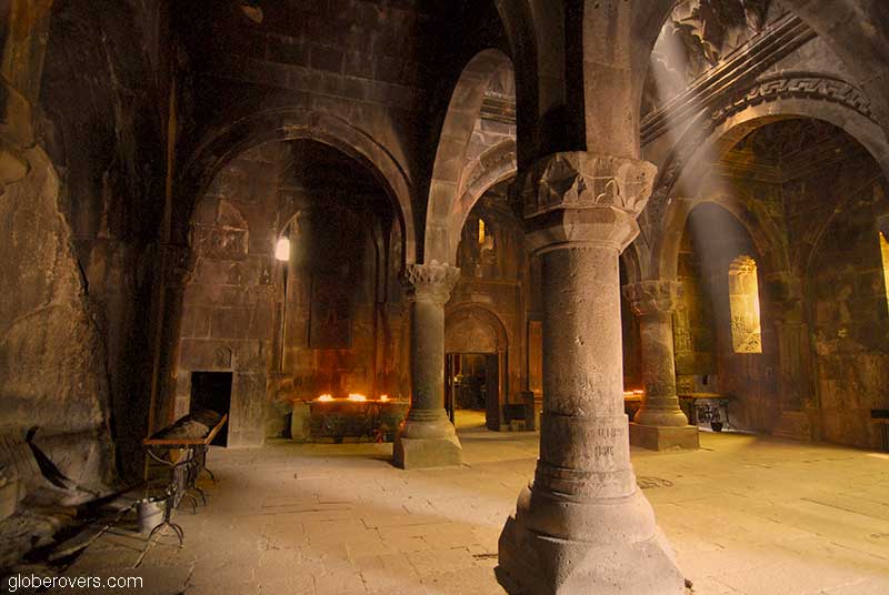 Interior of Geghard Monastery, Armenia