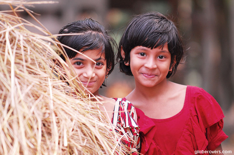 Girls in the Village of Bamrail, few hours from Barisal, Bangladesh