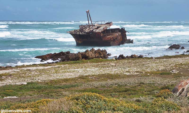 One of the many shipwrecks in the Cape Agulhas area