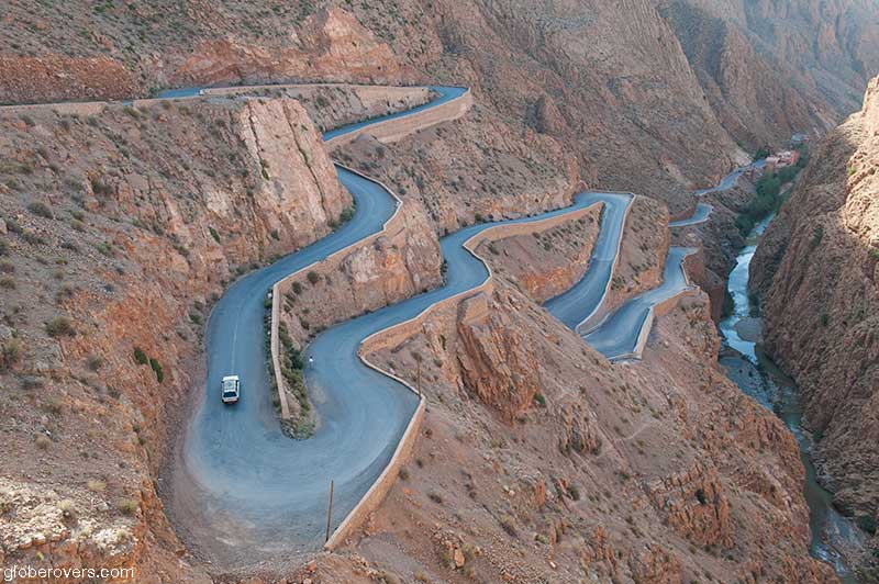 Winding road just north of village of Dadès Gorges, Morocco