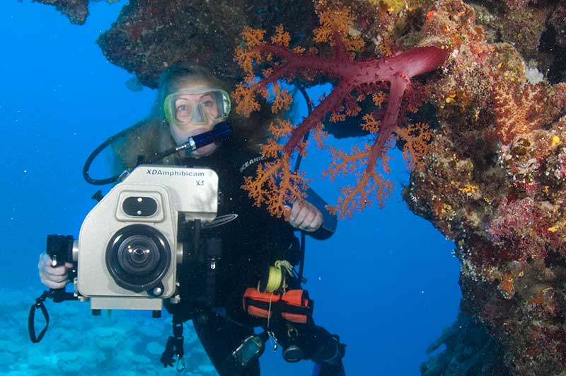 Cocos Islands, Sea Save Georgienne with Camera
