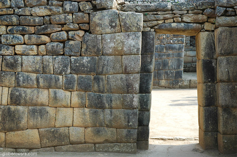 Delicate stonework at Machu Picchu
