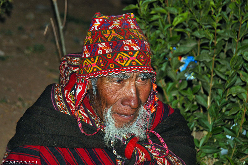 Old man at the Chinchero market, Sacred Valley 60km from Cusco, Peru