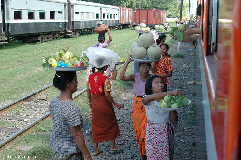 Train ride from Mandalay to the north, Myanmar