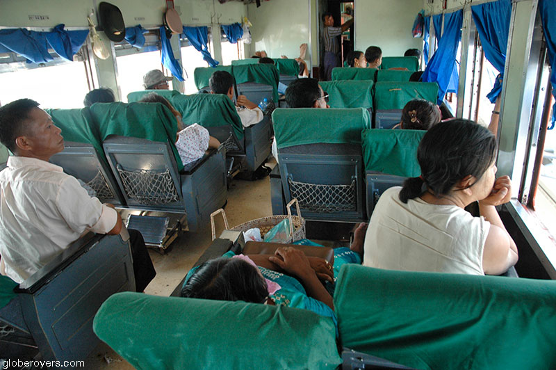 Train ride from Mandalay to the north, Burma