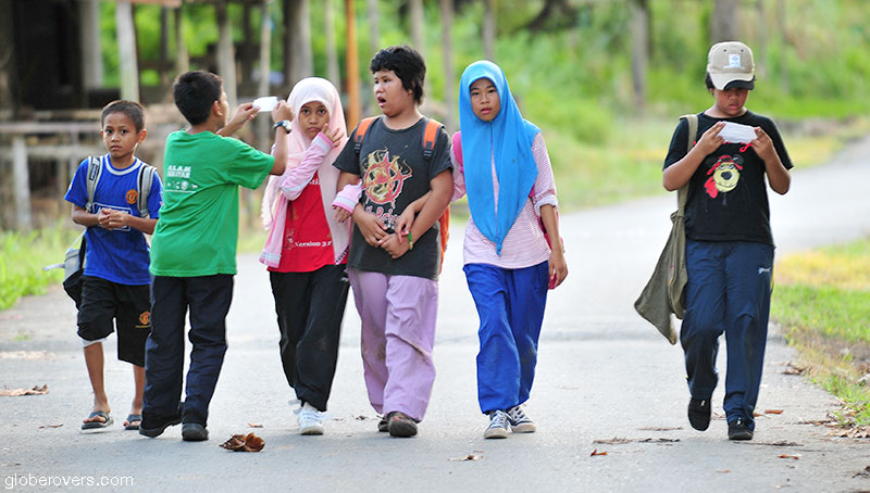 Locals in Sandakan town, Borneo Island