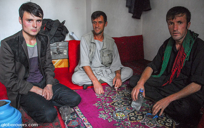 Men drinking vodka, Shughnan, Afghanistan