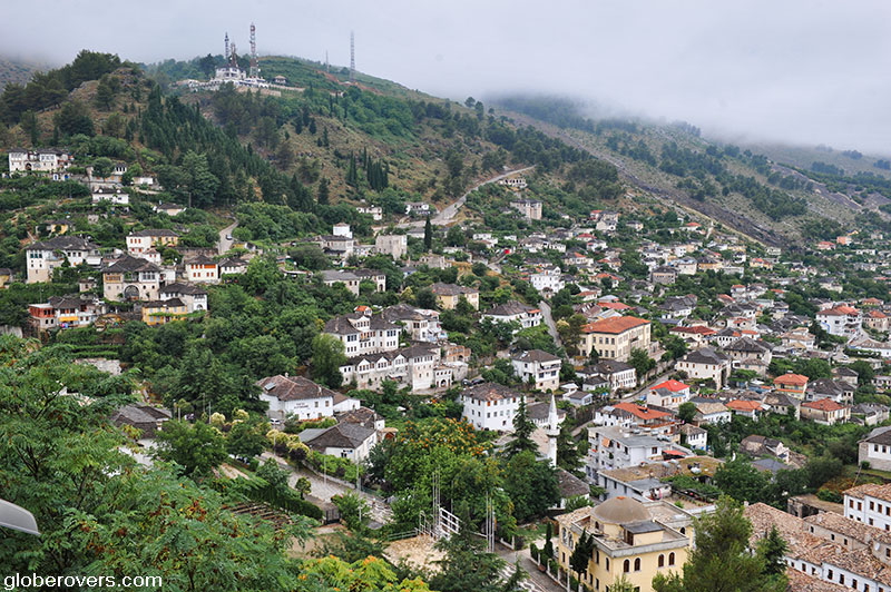 Views of Gjirokaster from the castle, Albania