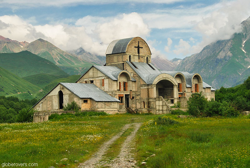 Abandoned building along the military highway, Georgia