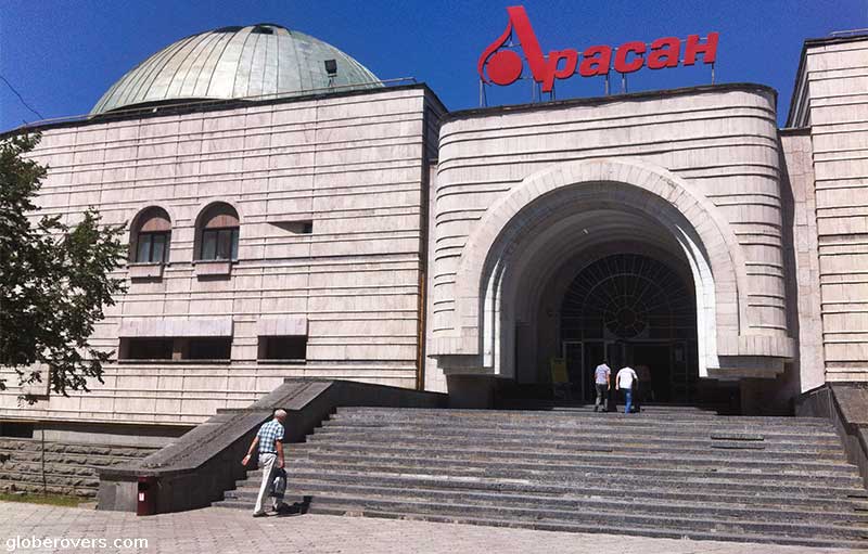 The Arasan Bath complex is located just west of Panfilov Park, Almaty, Kazakhstan