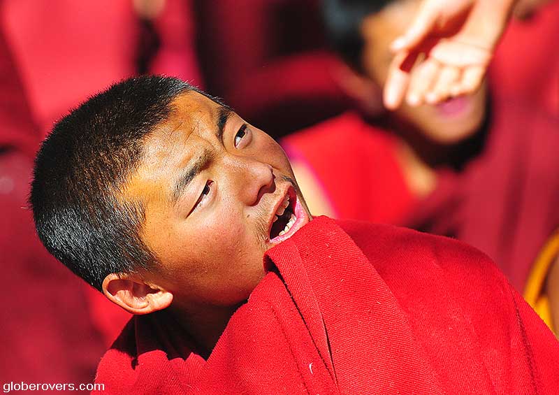 Debating monks at Sera Monastery, Lhasa, Tibet