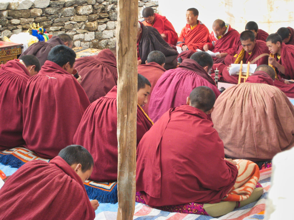 Monks at the Tengboche Monastery, Nepal
