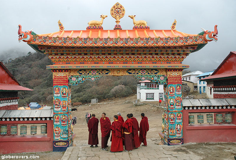 Monks at the Tengboche Monastery, Nepal