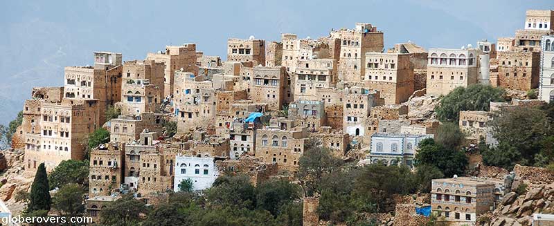 Stones houses in Al Mahwit village, Yemen