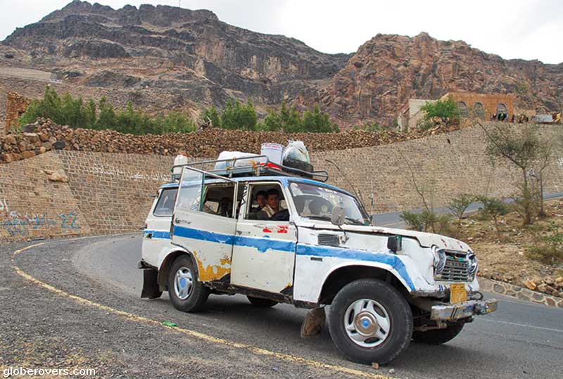 The journey from Sana’a to Al-Mahwit was by private car that passed by several villages, Yemen