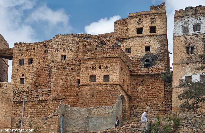 Stones houses in Al Mahwit village, Yemen