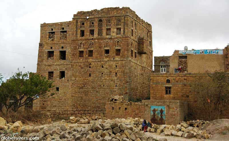 Stones houses in Al Mahwit village, Yemen