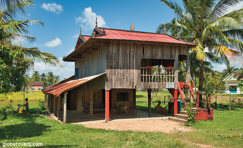 Typical house in the villages near Kep, Cambodia