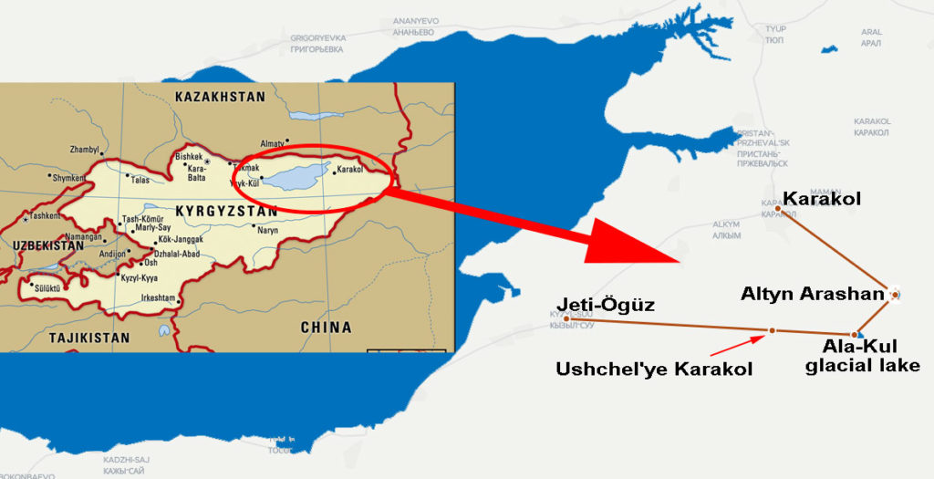 Kyrgyzstan-ala-kul-lake-map