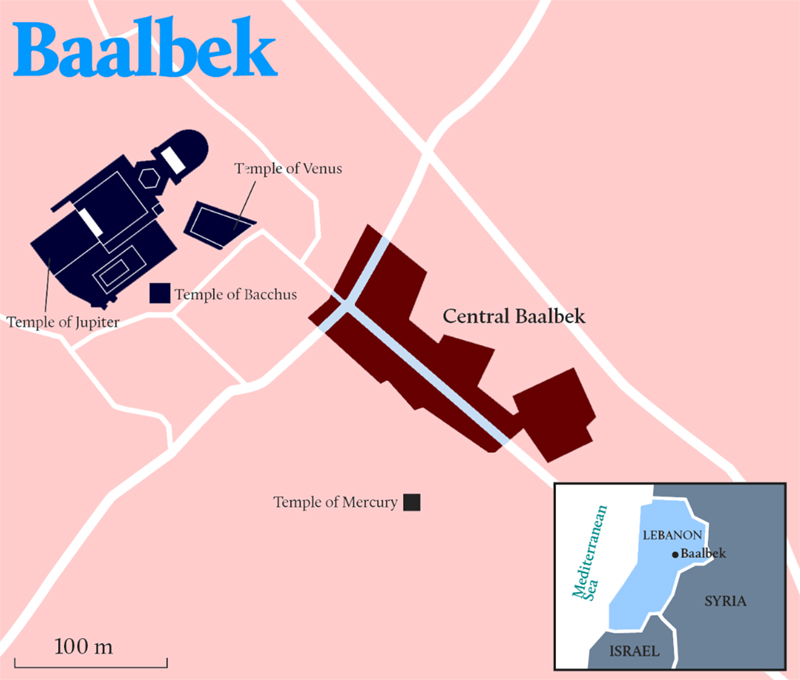 Map, Baalbek, Lebanon