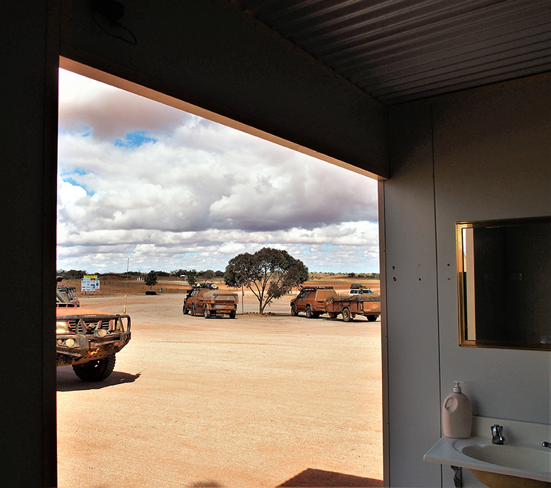 View from the loo to Cameron Corner where New South Wales, Queensland and South Australia meet.