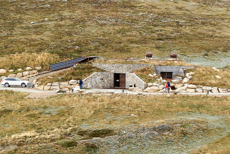 View of Mt Kosciuszko Rawson Pass Loo, highest public loo in Australia