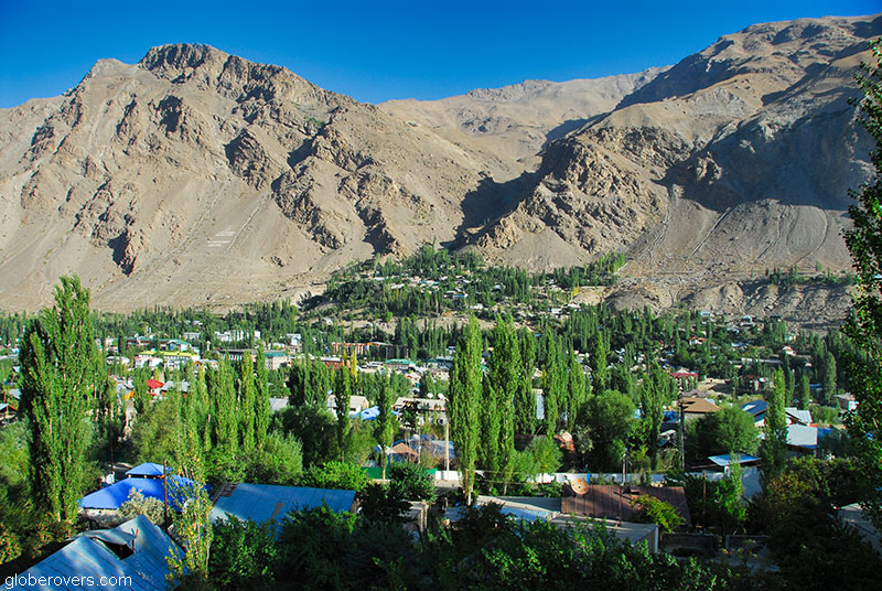Views over the town of Khorog, Tajikistan