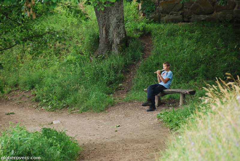 Boy flute performer, Trakai, Lithuania