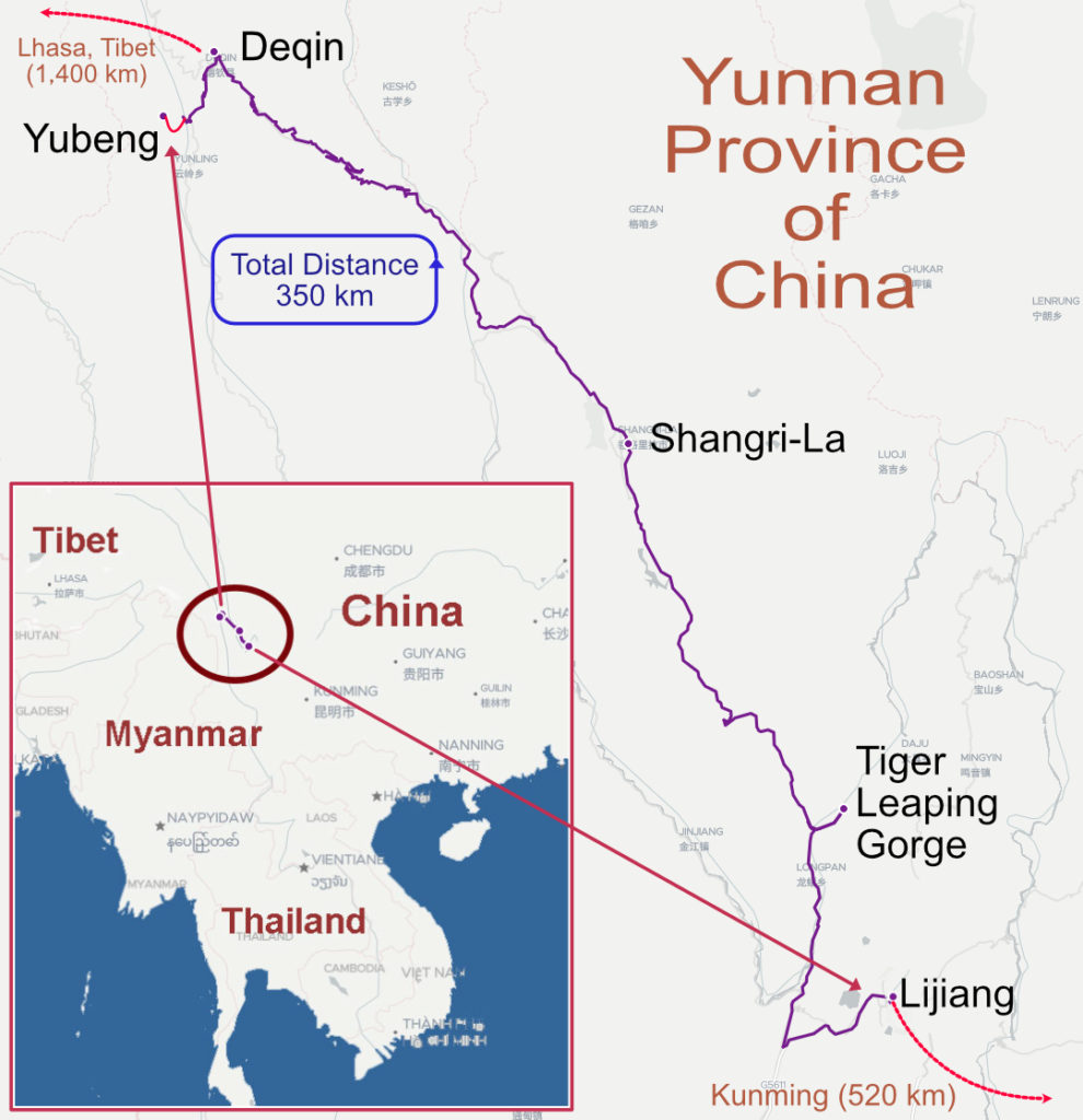 Yubeng Yunnan China Map
