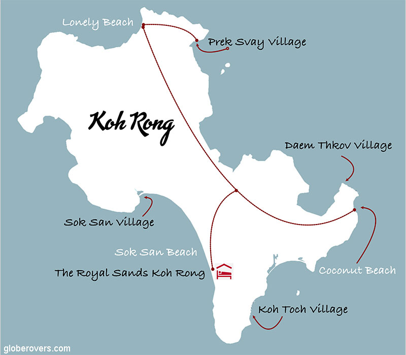 Map, Koh Rong, Cambodia