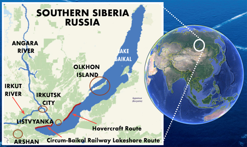 Map, Irkutsk, Siberia, Russia