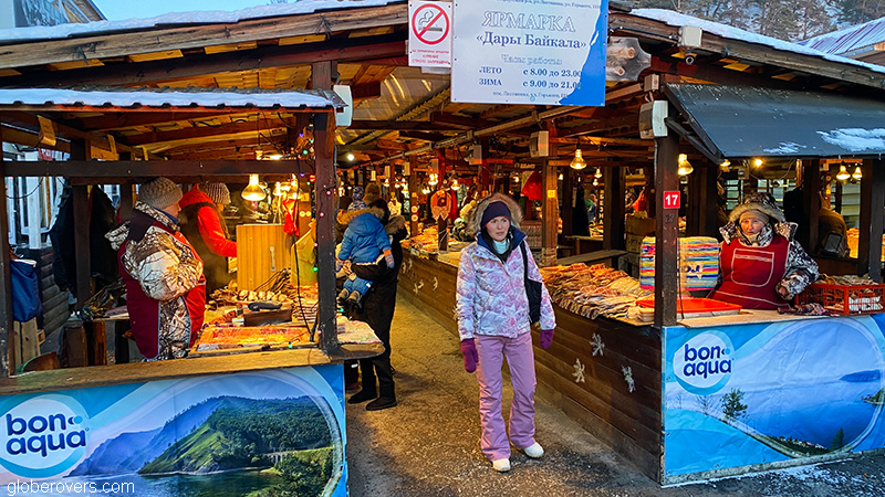 Fish market in Listvyanka, Siberia, Russia