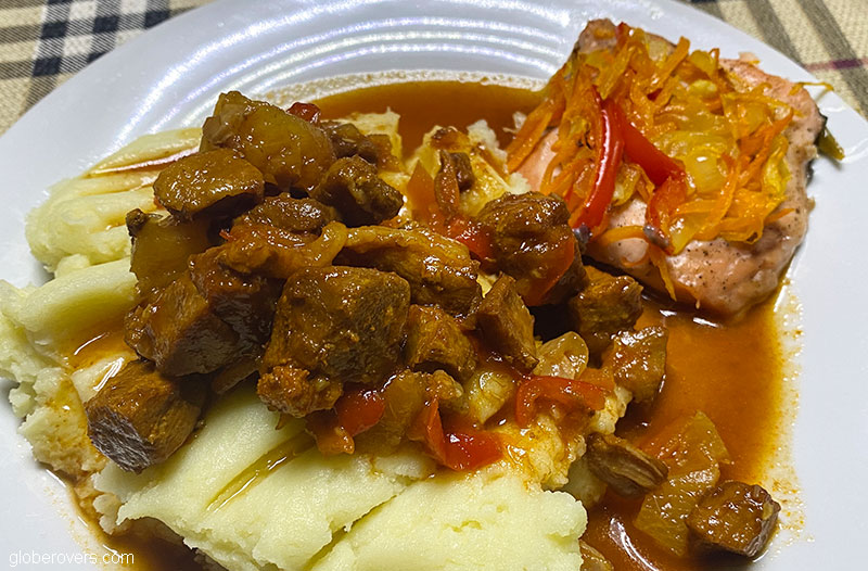 Food at Nikita's Homestead, Khuzhir, Olkhon Island, Lake Baikal, Siberia, Russia