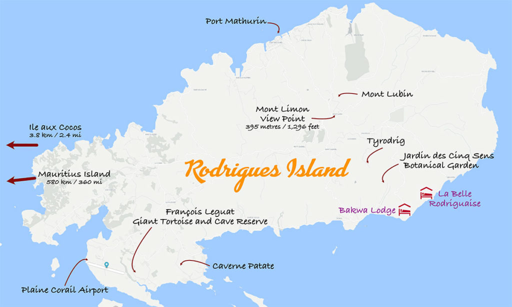 Map of Rodrigues Island