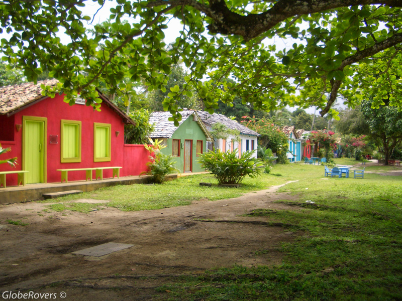 Houses at Beach of Trancoso, Bahia State, Brazil