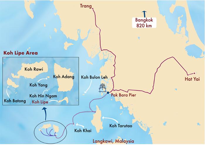 Thailand Islands Map - Southern Andaman Coast 
