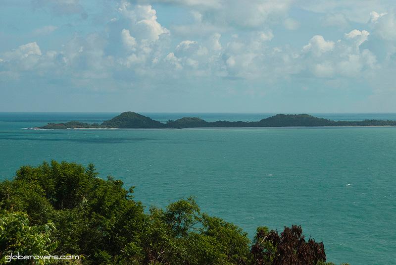 Views over Koh Mat Sum from Laem Sor Pagoda, most southern area of Koh Samui, Thailand