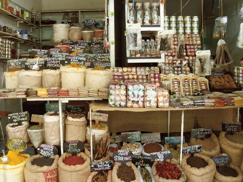 Spices at a local market in Port Louis