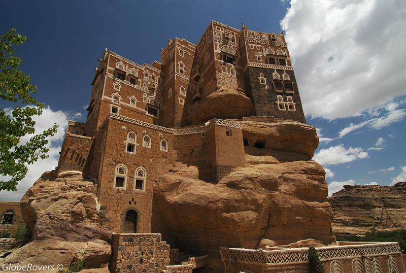 The Dar al-Hajar, also known as the Imam’s Rock Palace in the Wadi Dhahr Valley, Yemen