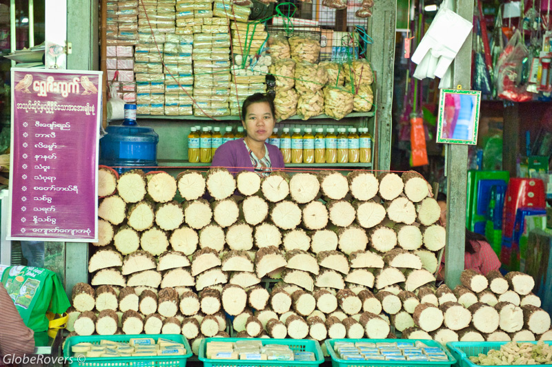 Thanaka sold in local markets, Myanmar