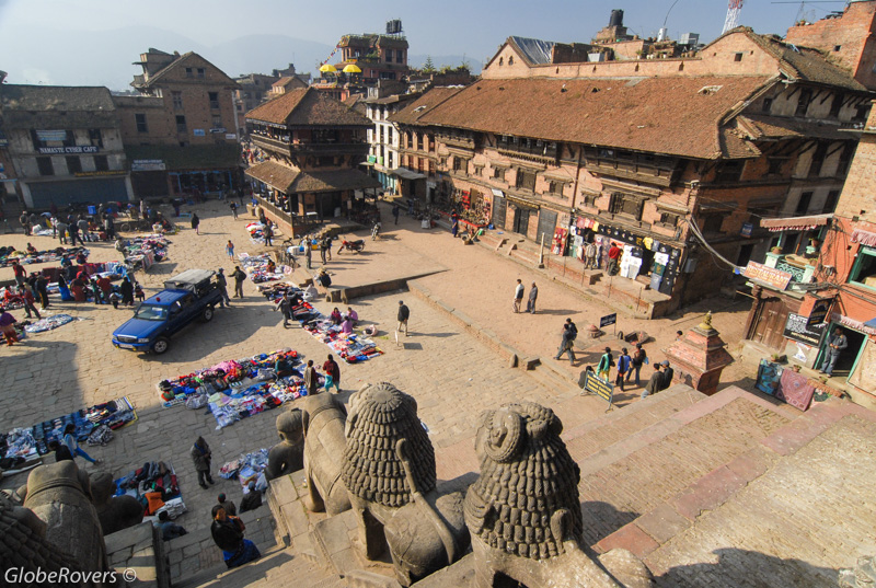 View from Nyatapola temple, dedicated to Goddess Siddhi Lakshmi (tantric Goddess), Bhaktapur, Nepal