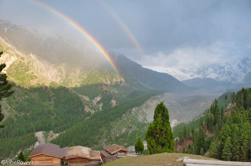 View from Fairy Meadows of Raikhot glacier near the foot of Nanga Parbat Peak, Gilgit-Baltistan, Pakistan