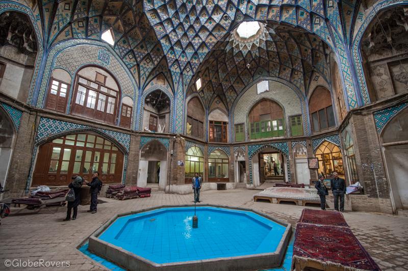 Khan Amin al Dowieh Timche caravanserai inside the bazaar of Kashan, IRAN