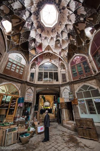 Khan Amin al Dowieh Timche caravanserai inside the bazaar of Kashan, IRAN