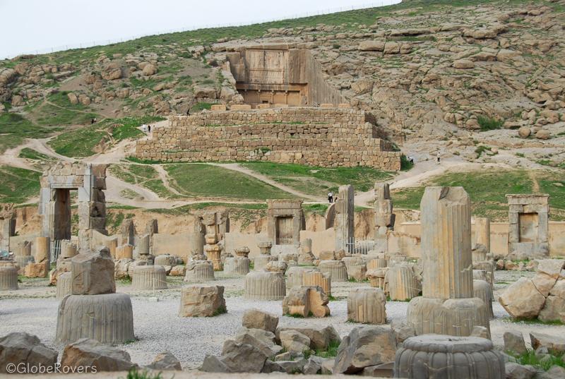 Palace of 100 Columns and Tomb of Artaxerxes II, Persepolis, Iran