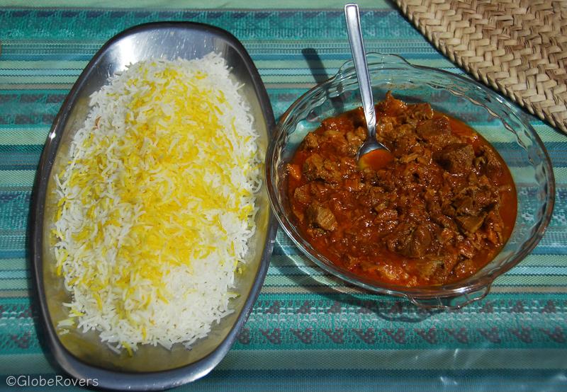 Food at Ateshoni Guesthouse, Garmeh, Iran